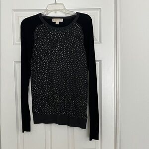 MICHAEL Black and Gray Studded by Sweater